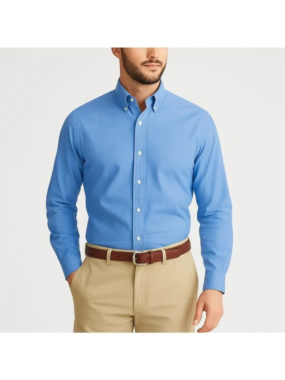 Polo Ralph Lauren Men’s Blue Broadcloth Dress Shirt 15.5 / 39 (M) Lightweight